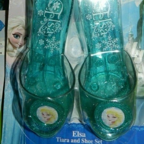 DISNEY FROZEN ELSA LITTLE GIRLS ELSA BUNDLE DRESS & TIARA & SHOES🆕⌚📦🏃💨🚚 - Picture 5 of 14